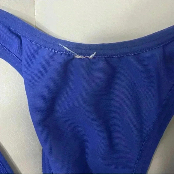 Lululemon Front Close Blue Sports Bra Top | Teal Gym | Logo Design | Size 4 XS - Picture 4 of 4